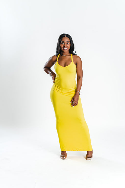 Yellow Racerback Maxi Dress