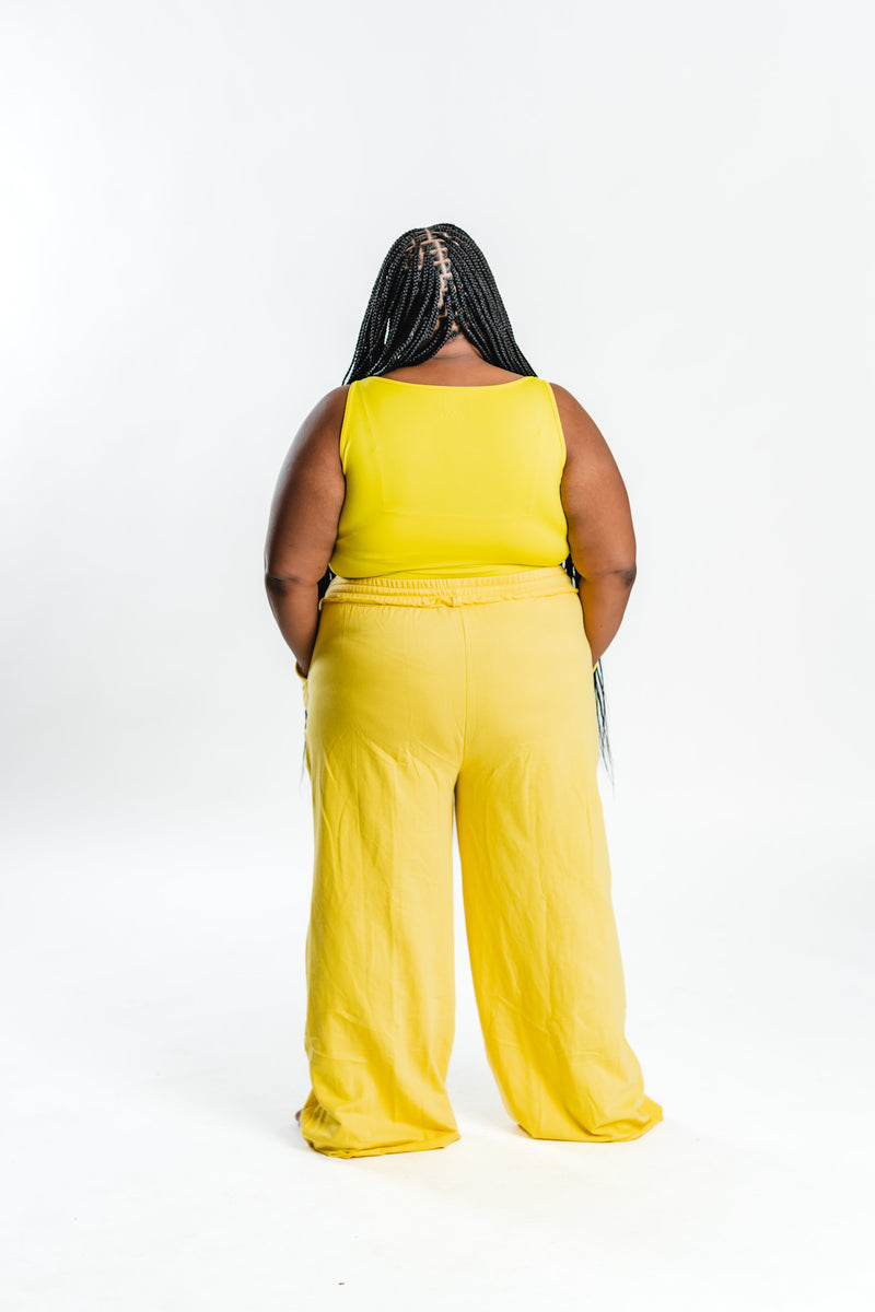 Yellow Lounge Set Plus Size JSL BlackLabel