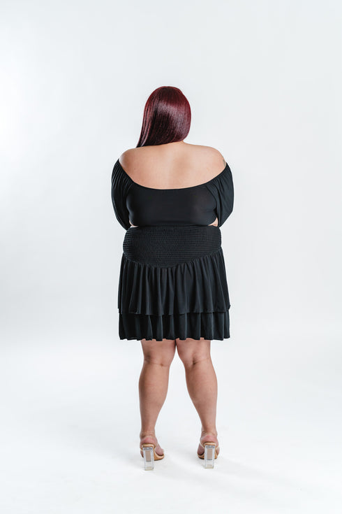Black Ruffle Skirt Set | Plus Size