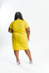Yellow Ruched Midi Dress | Plus Size
