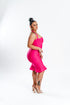 Fuchsia Halter Neck Midi Dress | Brunch Dress