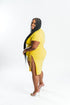 Yellow Ruched Midi Dress | Plus Size