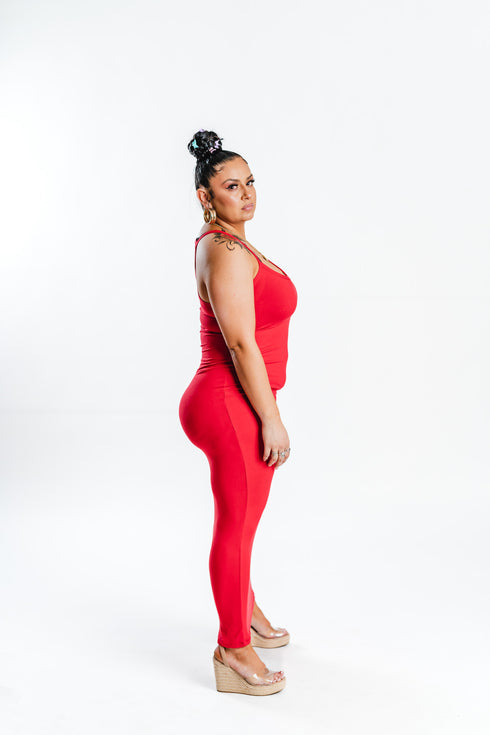 Red Racerback Maxi Dress