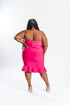 Fuchsia Halter Neck Midi Dress | Brunch Dress | Plus Size