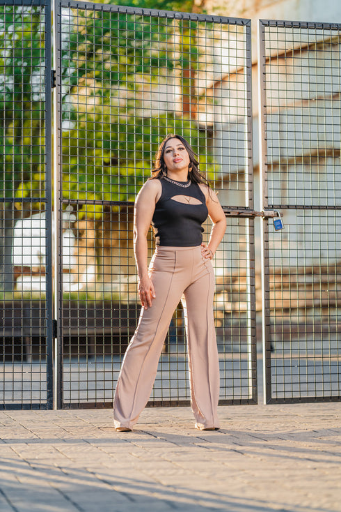 Taupe High Waisted Pants