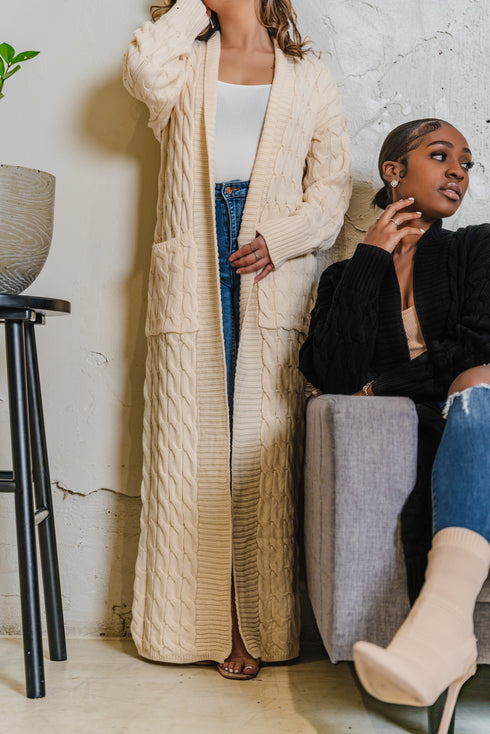 Knitted Maxi Cardigan | Ivory